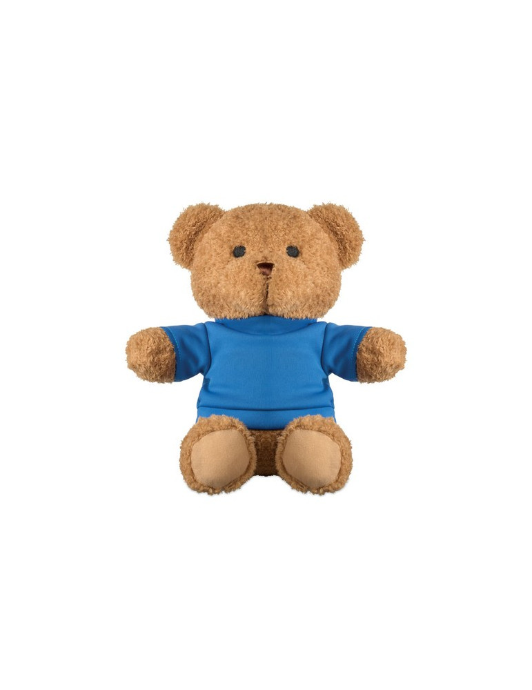 JACKIE Peluche Ourson t-shirt 23cm Couleurs : bleu cadeau entreprise pas cher