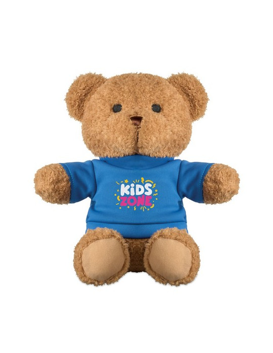 JACKIE Peluche Ourson t-shirt 23cm Couleurs : bleu livraison express 24h 48h