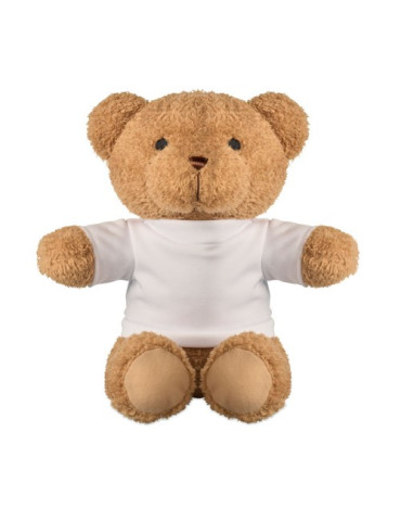 JACKIE Peluche Ourson t-shirt 23cm Couleurs : blanc goodies publicitaire événementiel