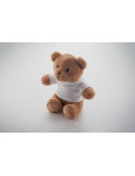 JACKIE Peluche Ourson t-shirt 23cm Couleurs : blanc objet promotionnel éco-responsable