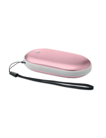 MUKAVA Chauffe-main électrique en alu Couleurs : rose bébé goodies publicitaire événementiel