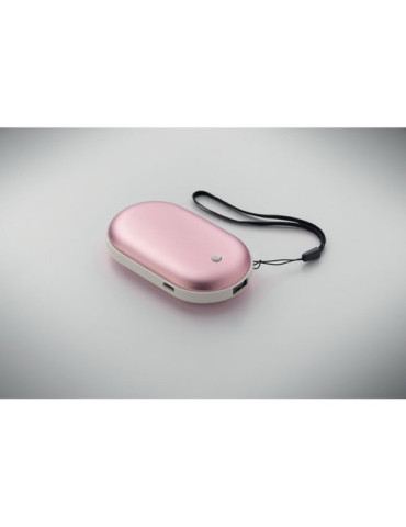 MUKAVA Chauffe-main électrique en alu Couleurs : rose bébé cadeau entreprise pas cher