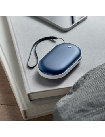 MUKAVA Chauffe-main électrique en alu Couleurs : bleu personnalisable avec votre logo