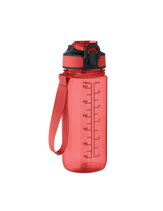 ENKEL Bouteille de sport 700ml Couleurs : rouge transparent