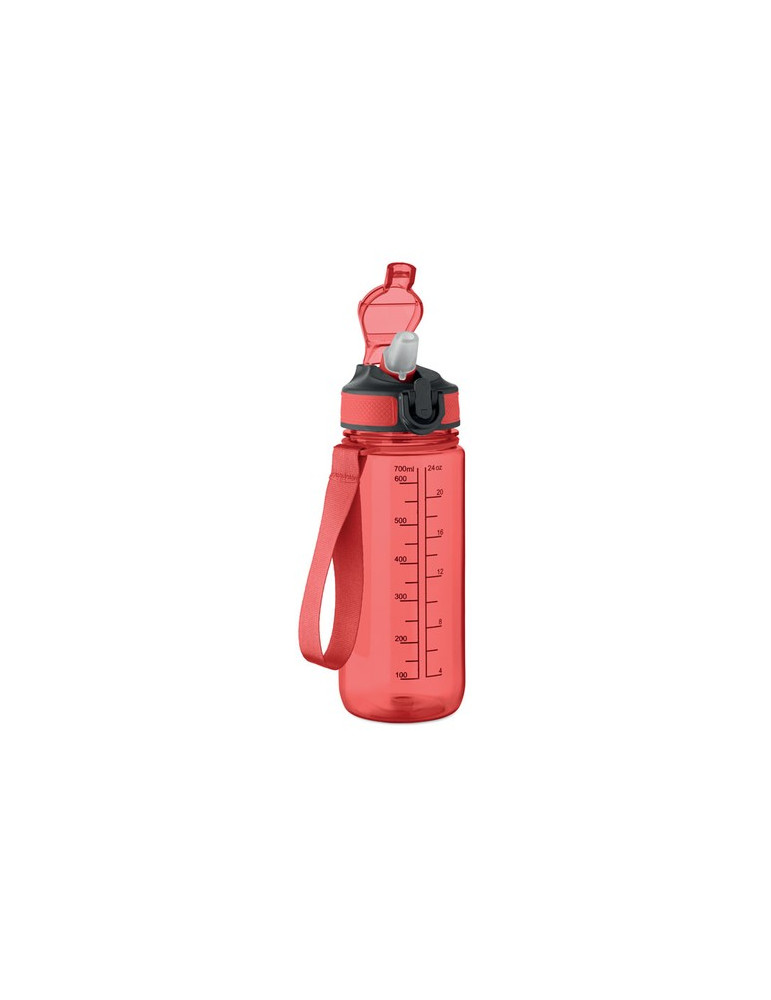 ENKEL Bouteille de sport 700ml Couleurs : rouge transparent personnalisation rapide en France