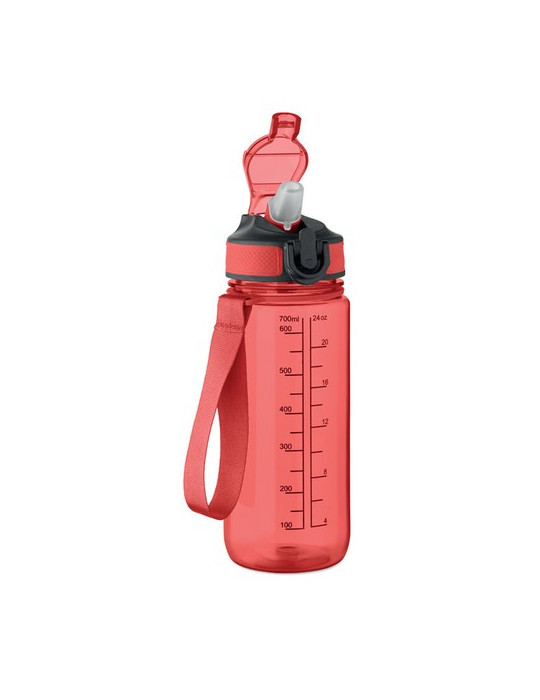 ENKEL Bouteille de sport 700ml Couleurs : rouge transparent personnalisation rapide en France