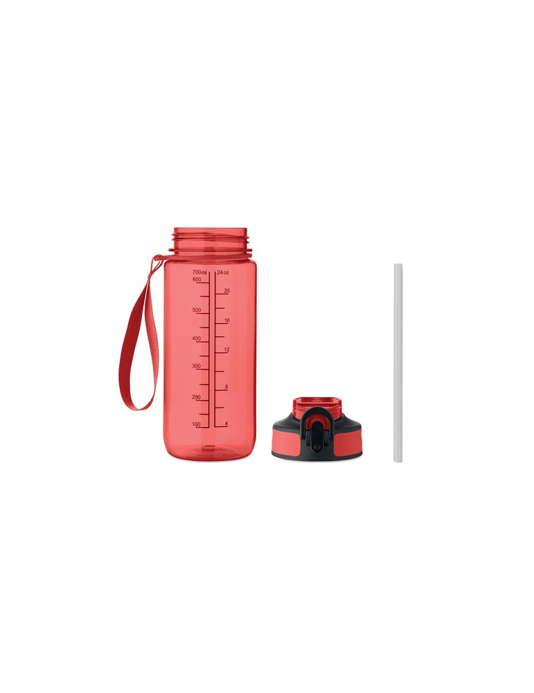 ENKEL Bouteille de sport 700ml Couleurs : rouge transparent impression logo haute qualité