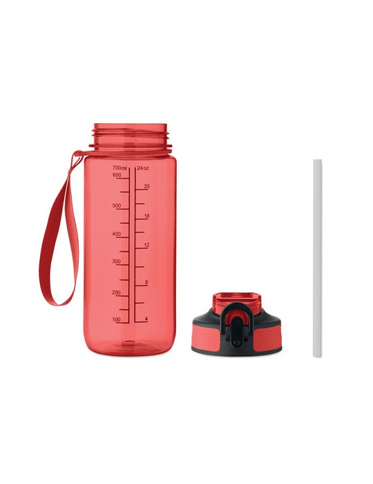 ENKEL Bouteille de sport 700ml Couleurs : rouge transparent impression logo haute qualité