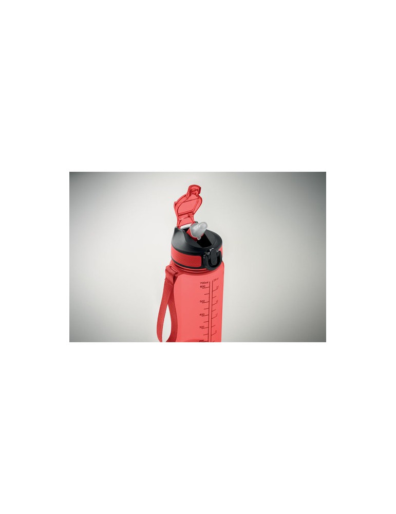 ENKEL Bouteille de sport 700ml Couleurs : rouge transparent objet promotionnel éco-responsable