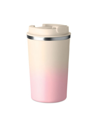 BRACE GRADIENT Gobelet double paroi 350 ml Couleurs : rose bébé personnalisable avec votre logo