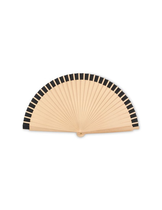 WOODFAN Éventail en bois Couleurs : noir goodies publicitaire événementiel