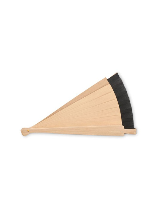 WOODFAN Éventail en bois Couleurs : noir cadeau collaborateur premium