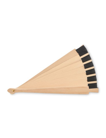 WOODFAN Éventail en bois Couleurs : noir accessoire événementiel unique