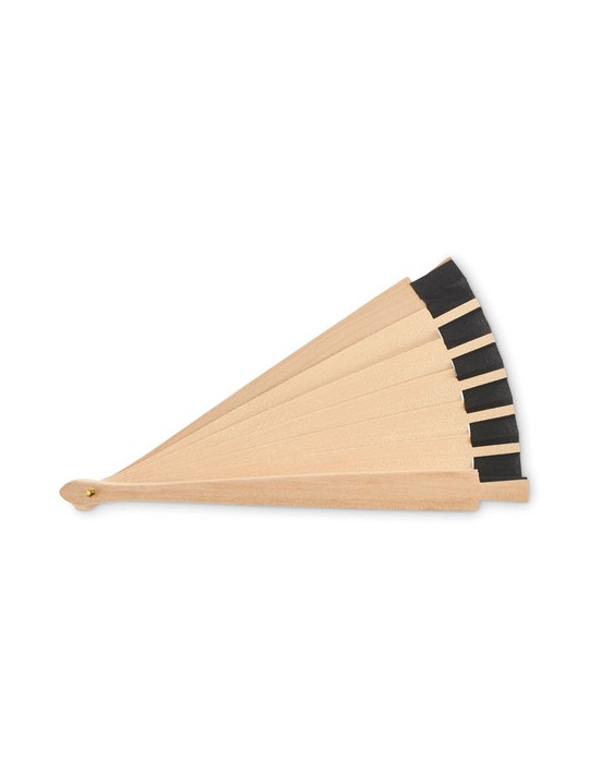 WOODFAN Éventail en bois Couleurs : noir accessoire événementiel unique