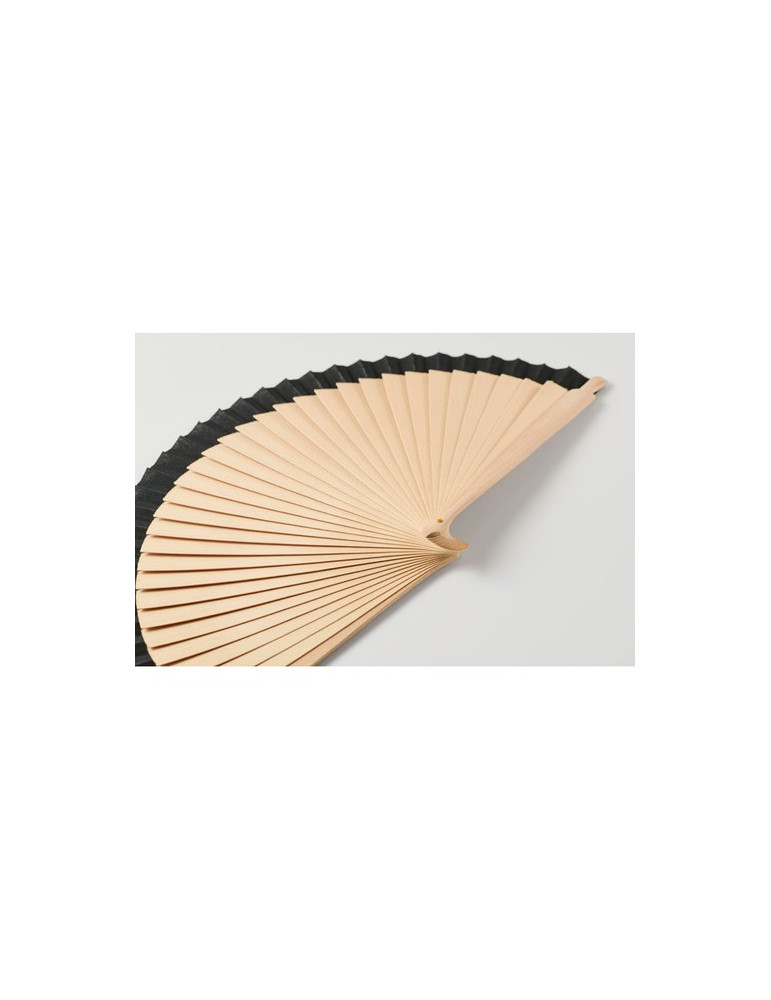 WOODFAN Éventail en bois Couleurs : noir impression logo haute qualité
