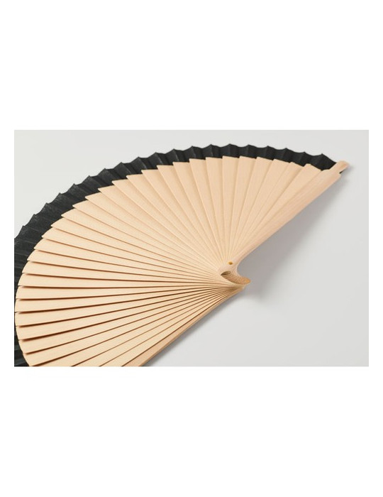 WOODFAN Éventail en bois Couleurs : noir impression logo haute qualité