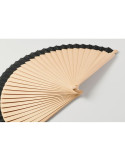 WOODFAN Éventail en bois Couleurs : noir impression logo haute qualité