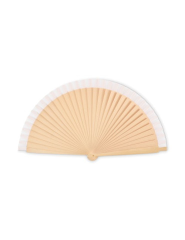 WOODFAN Éventail en bois Couleurs : blanc personnalisable avec votre logo
