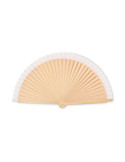WOODFAN Éventail en bois Couleurs : blanc personnalisable avec votre logo