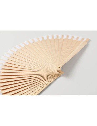 WOODFAN Éventail en bois Couleurs : blanc objet publicitaire robuste