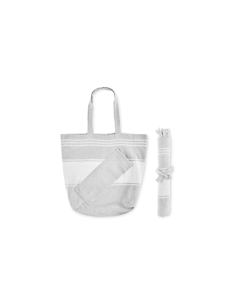 HUMMUM Sac de plage avec serviette Couleurs : gris goodies publicitaire événementiel