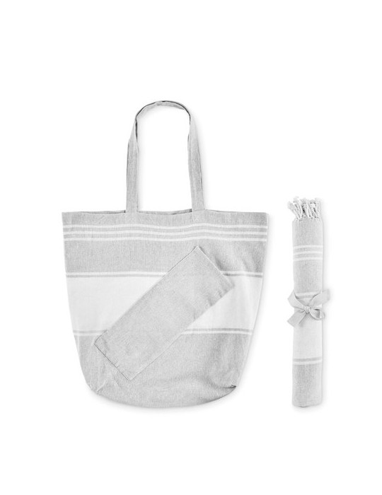 HUMMUM Sac de plage avec serviette Couleurs : gris goodies publicitaire événementiel