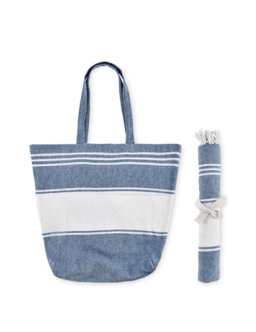HUMMUM Sac de plage avec serviette Couleurs : bleu cadeau collaborateur premium