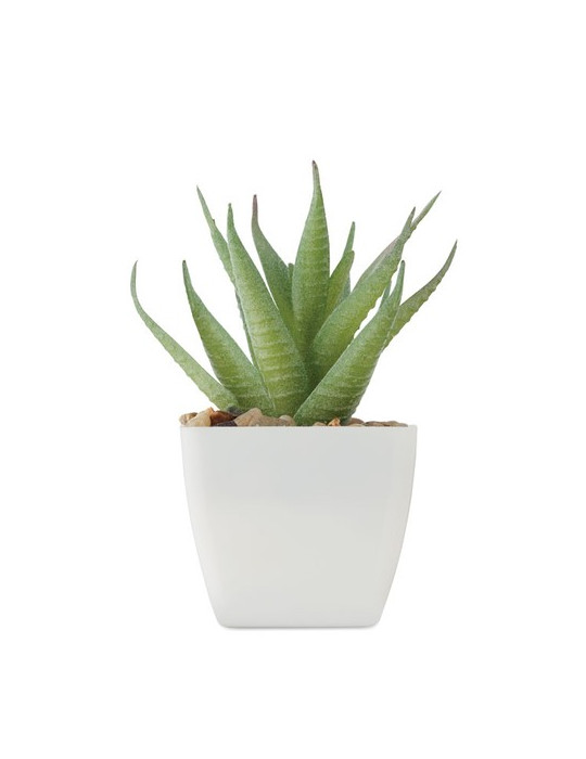 ARTILOE Mini plante artificielle Couleurs : blanc personnalisable avec votre logo