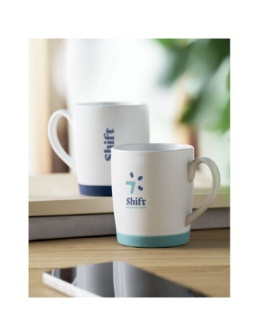 SILBASE Mug en céramique 300ml Couleurs : bleu pétrole marquage couleur éclatante