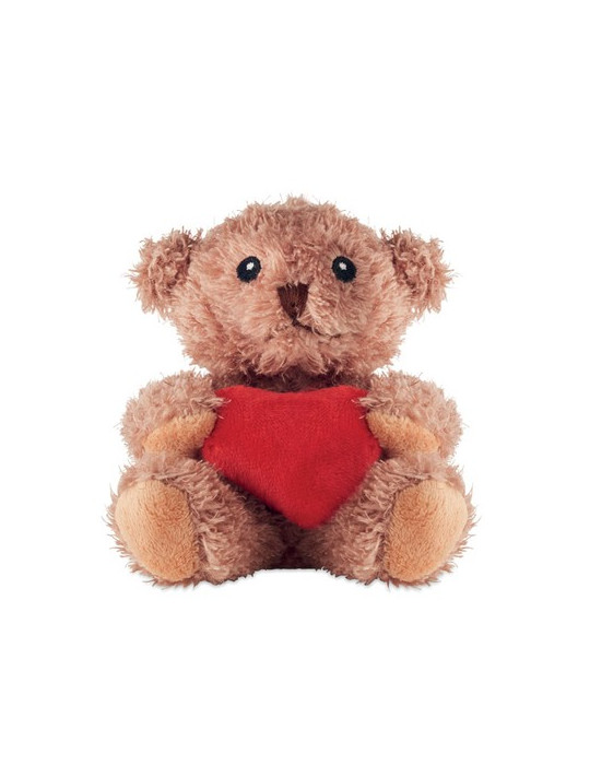 CUDDLE Petit ours peluche avec cœur Couleurs : rouge