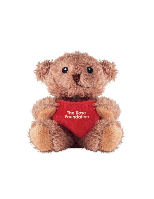 CUDDLE Petit ours peluche avec cœur Couleurs : rouge cadeau entreprise pas cher