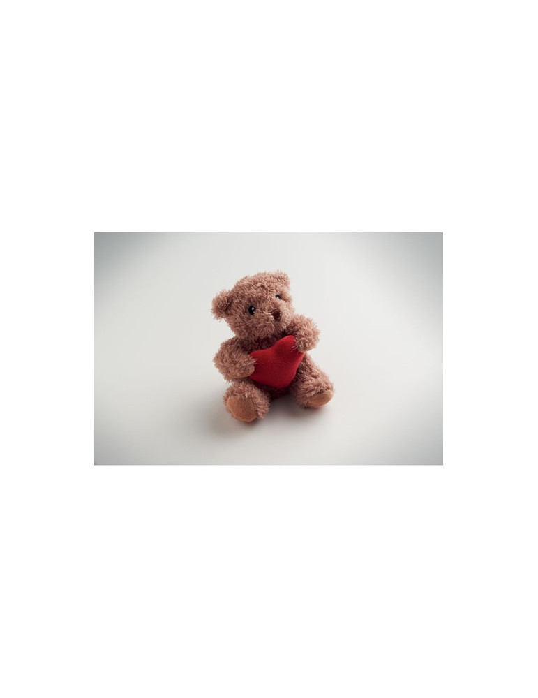 CUDDLE Petit ours peluche avec cœur Couleurs : rouge goodies publicitaire événementiel