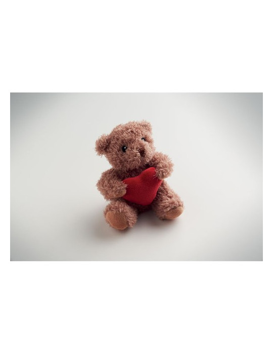 CUDDLE Petit ours peluche avec cœur Couleurs : rouge goodies publicitaire événementiel
