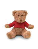 JOHNNY T Peluche ourson avec t-shirt Couleurs : rouge cadeau entreprise pas cher