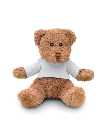 JOHNNY T Peluche ourson avec t-shirt Couleurs : blanc goodies publicitaire événementiel