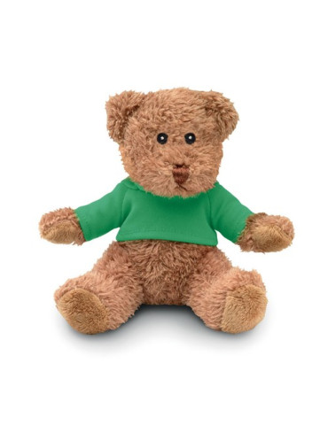 JOHNNY T Peluche ourson avec t-shirt Couleurs : vert marquage laser ultra précis