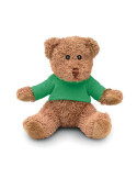 JOHNNY T Peluche ourson avec t-shirt Couleurs : vert marquage laser ultra précis