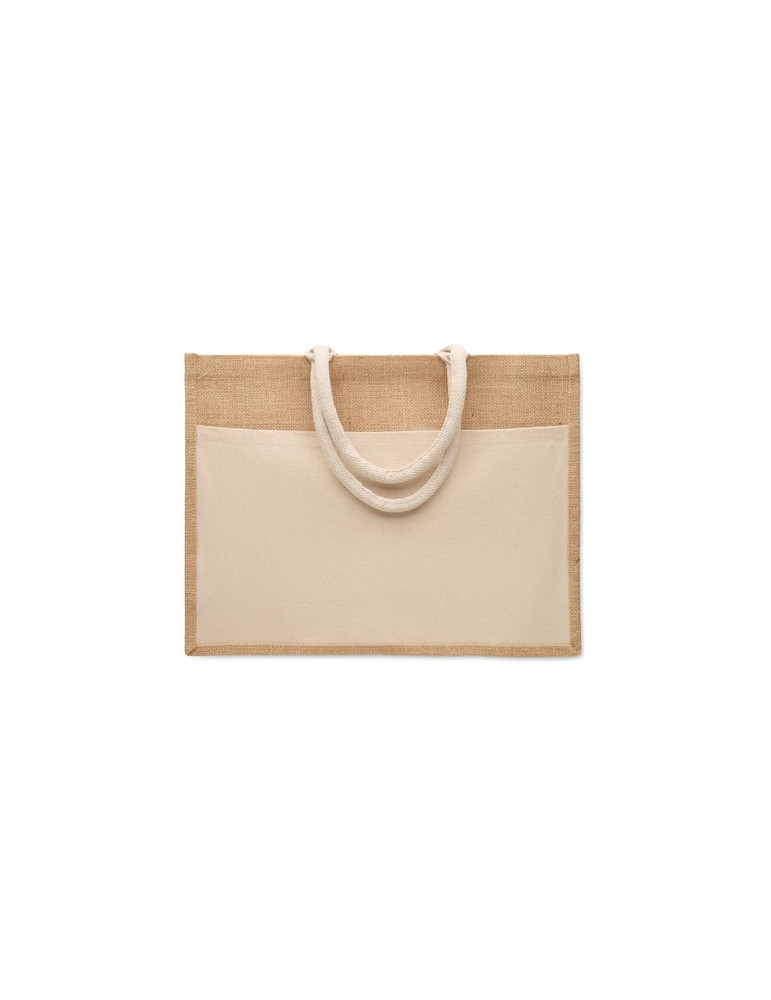 BAGA Sac shopping en jute Couleurs : beige personnalisable avec votre logo