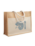 BAGA Sac shopping en jute Couleurs : beige impression haute définition