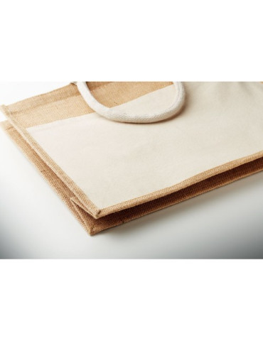 BAGA Sac shopping en jute Couleurs : beige marquage laser ultra précis