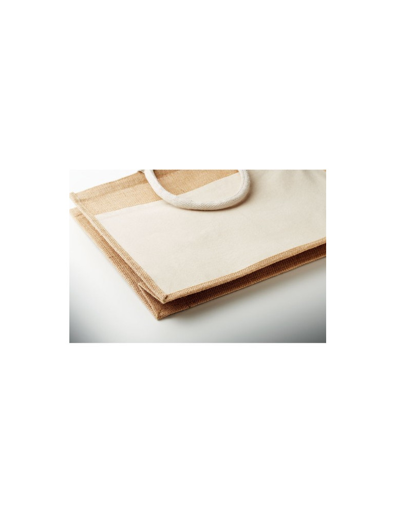 BAGA Sac shopping en jute Couleurs : beige marquage laser ultra précis