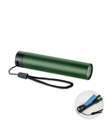 LUME Lampe torche en aluminium Couleurs : vert foncé personnalisable avec votre logo