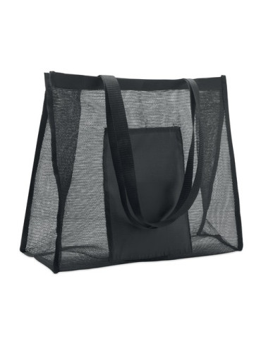 LIMP Sac shopping en maille RPET Couleurs : noir personnalisable avec votre logo