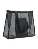 LIMP Sac shopping en maille RPET Couleurs : noir personnalisable avec votre logo