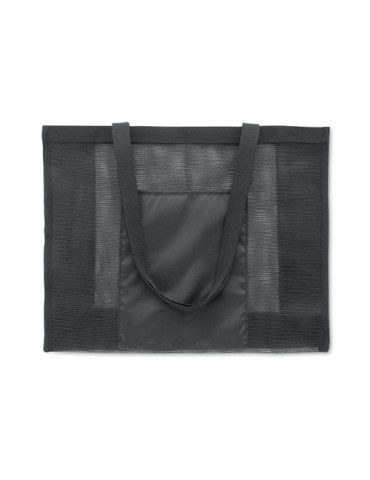 LIMP Sac shopping en maille RPET Couleurs : noir goodies publicitaire événementiel