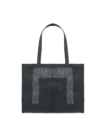 LIMP Sac shopping en maille RPET Couleurs : noir objet promotionnel éco-responsable
