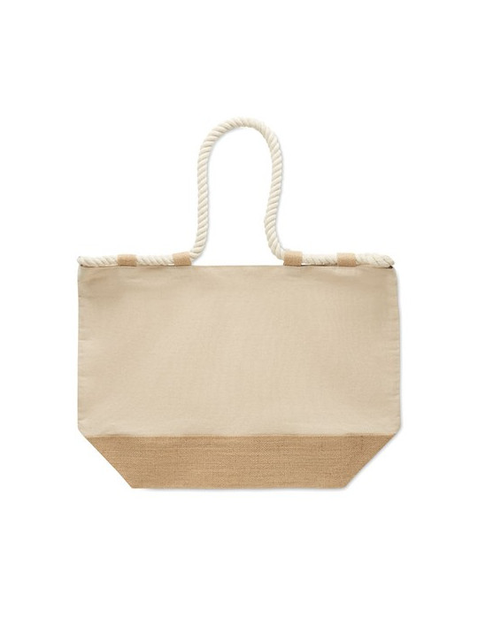 MAKENKE Sac de plage en toile Couleurs : beige personnalisable avec votre logo