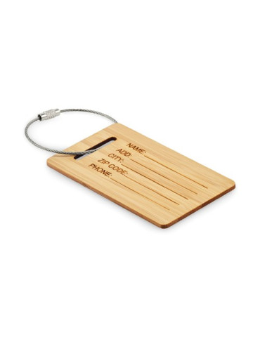 MIO Étiquette de bagage en bambou Couleurs : bois
