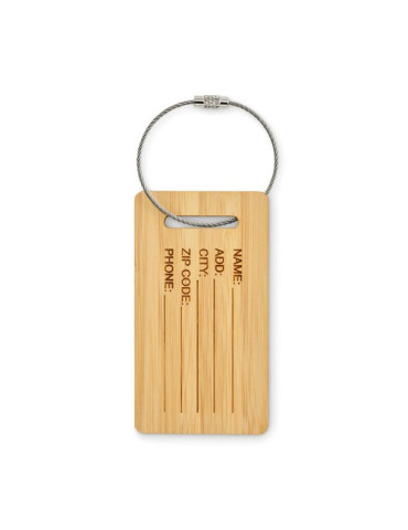 MIO Étiquette de bagage en bambou Couleurs : bois 2