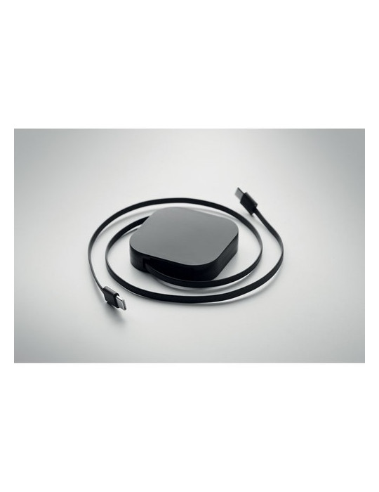 LINEA 100 Câble rétractable de W Couleurs : noir objet promo petit budget